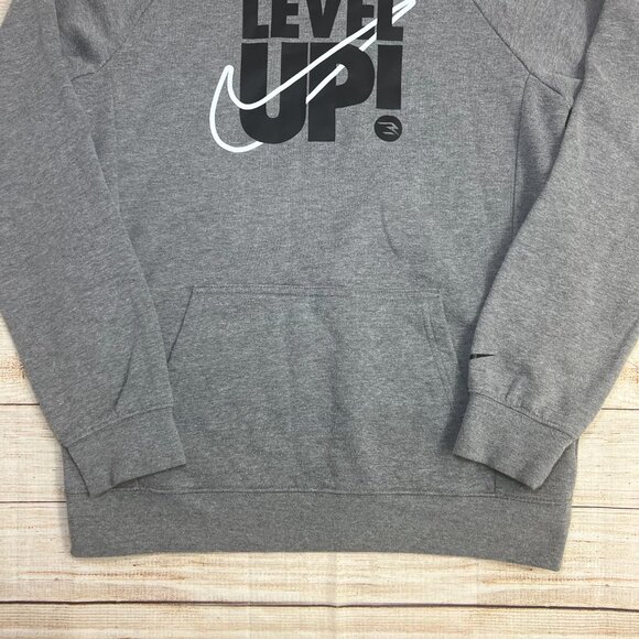 Nike Level Up! Hoodie Boys XL Gray Pullover Youth Hockey Athletic Sweatshirt - Picture 9 of 11